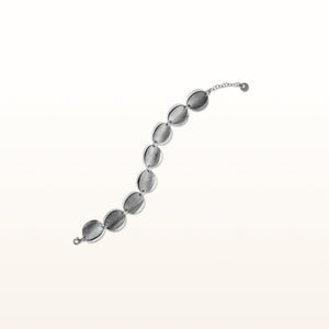 925 Sterling Silver Double Layer Concave Disc Bracelet
