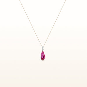 12.10 ctw Rubellite and Diamond Pendant in 18kt White and Rose Gold