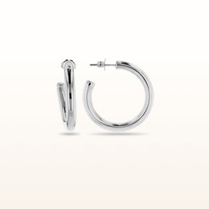 925 Sterling Silver 4.25 mm Tube Hoop Earrings