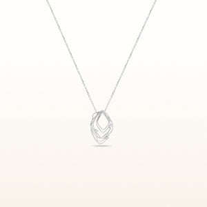 Three Diamond Free-Form Wire Pendant in 14kt White Gold