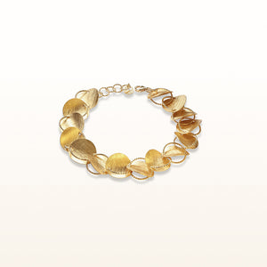 Yellow Gold Plated 925 Sterling Silver Concave Link Bracelet
