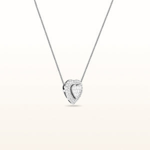 Heart Shaped Diamond Pendant in 18kt White Gold