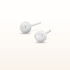 4 mm Stardust Ball Earrings in 925 Sterling Silver