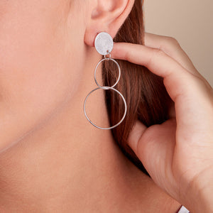 Sterling Silver Graduated Circle Earrings