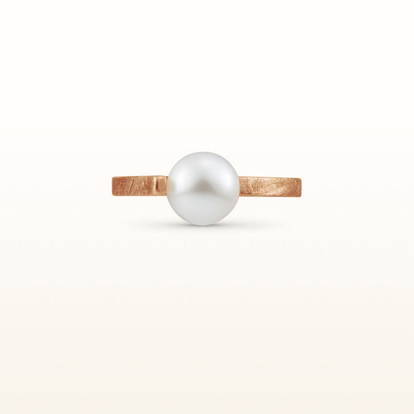 Freshwater Cultured Pearl or Gemstone Bead Point Ring in Rose Gold Plated 925 Sterling Silver