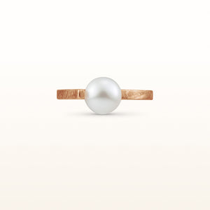 Pearl or Gemstone Bead Point Ring in Rose Gold Plated 925 Sterling Silver
