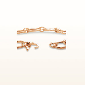 Twisted Oval Link Bracelet in Rose Gold Plated 925 Sterling Silver