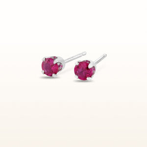 3/8 ctw Round Ruby Stud Earrings in 14kt White Gold