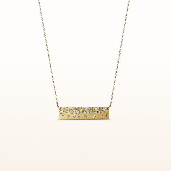Horizontal Diamond Confetti Bar Pendant in 14kt Yellow Gold