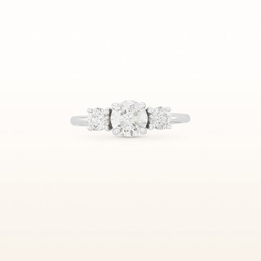 1.48 ctw Round Diamond Three-Stone Ring in 14kt White Gold