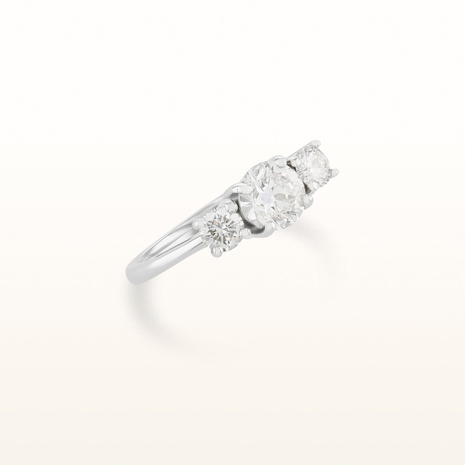 1.48 ctw Round Diamond Three-Stone Ring in 14kt White Gold