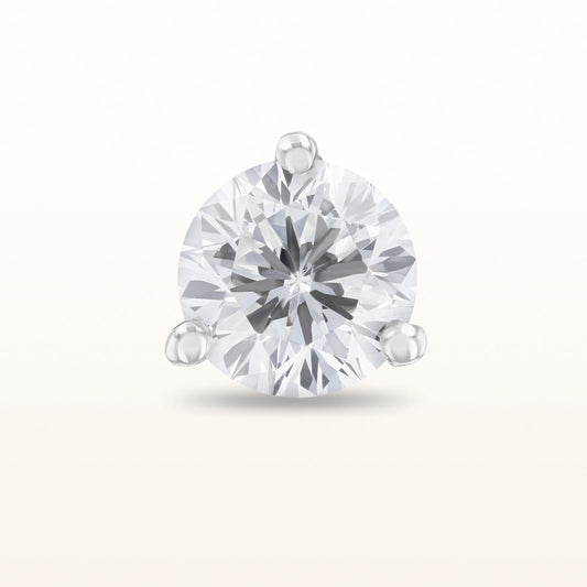 Single Martini Style Diamond Stud Earring, G-H-I/SI1-SI2 between 0.25 ctw and 0.50 ctw