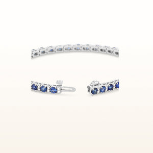 Tennis Bracelet with Gemstones and Diamonds in 14kt White Gold