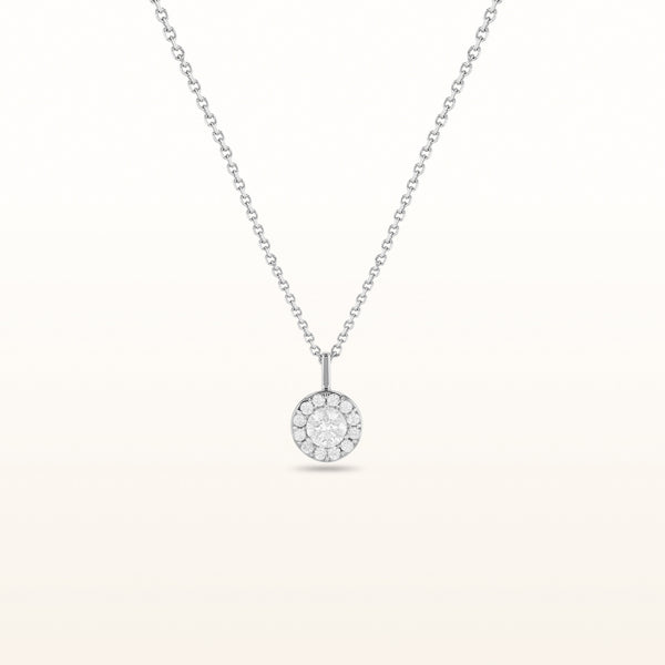 Diamond Margarita Halo Pendant in 14kt White Gold