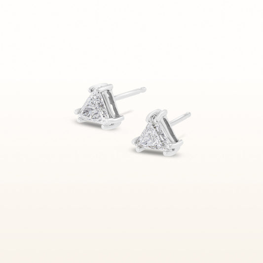 Trillion Diamond Stud Earrings