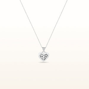 Diamond Pave Heart Pendant in 14kt White Gold