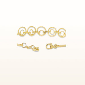 Yellow Gold Plated 925 Sterling Silver Double Circle Bracelet