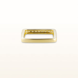 Square Shaped Round Diamond Ring in 14kt Yellow or White Gold