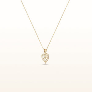 Diamond Heart Pendant in 14kt Yellow Gold