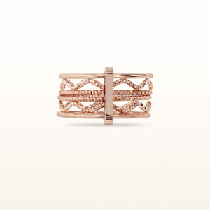 Rose Gold Plated 925 Sterling Silver 6-Row Band