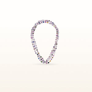 LeoDaniels Signature Multi-Color Sapphire Long Necklace in 18kt White Gold