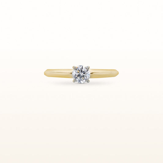 0.33 ct Round Diamond Solitaire Ring in 14kt Yellow Gold