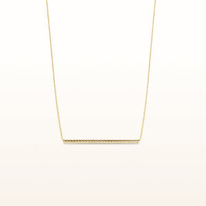 Yellow Gold Plated 925 Sterling Silver Diamond Cut Horizontal Bar Necklace