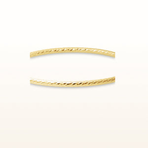 Yellow Gold Plated 925 Sterling Silver Diamond Cut Bangle Bracelet