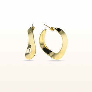 Gold Plated Sterling Silver Artistic Hoop Earrings