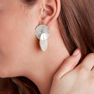 Sterling Silver Interlocking Disc Earrings