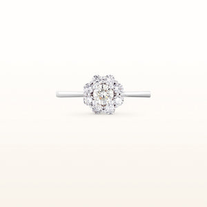 Round Brilliant Cut Diamond Flower Ring in 14kt White Gold