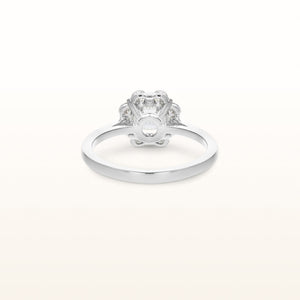 Round Brilliant Cut Diamond Flower Ring in 14kt White Gold