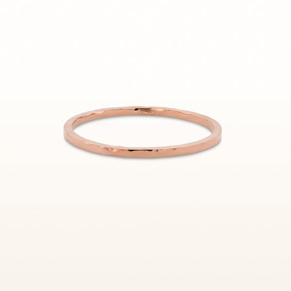 Rose Gold Plated 925 Sterling Silver Hammered Bangle