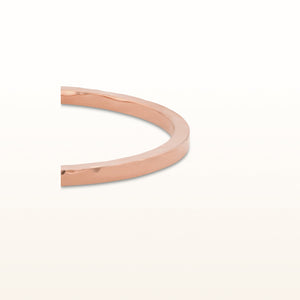 Rose Gold Plated 925 Sterling Silver Hammered Bangle