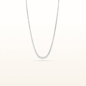 14.17 ctw Graduated Diamond Riviera Necklace in 18kt White Gold