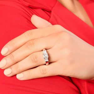 1.85 ctw Classic 3-Stone Princess Cut Diamond Engagement Ring in Platinum