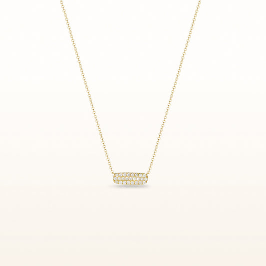 Petite Three-Row Diamond Bar Necklace in 14kt Yellow Gold
