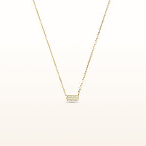 Petite Three-Row Diamond Bar Necklace in 14kt Yellow Gold
