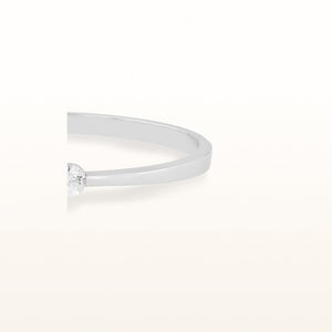 Diamond or Gemstone Solitaire Hinged Bangle Bracelet in 14kt White Gold