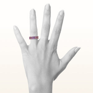 Emerald Cut Amethyst Eternity Ring in 14kt Rose Gold