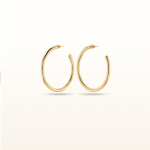 Yellow Gold Plated 925 Sterling Silver 4.00 mm Tube Hoop Earrings