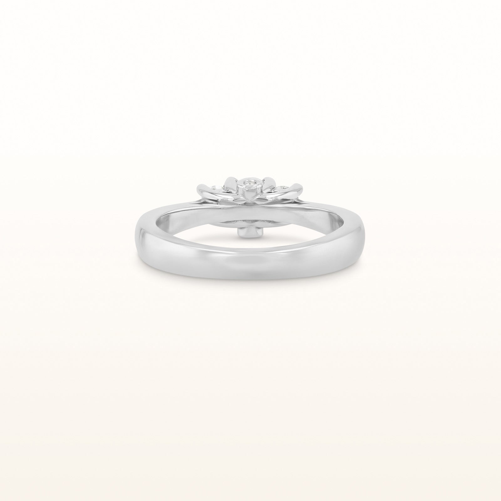 1/2 ctw Three-Stone Diamond Ring with Profile Diamond Accents in 14kt White Gold