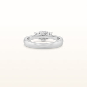 1/2 ctw Three-Stone Diamond Ring with Profile Diamond Accents in 14kt White Gold