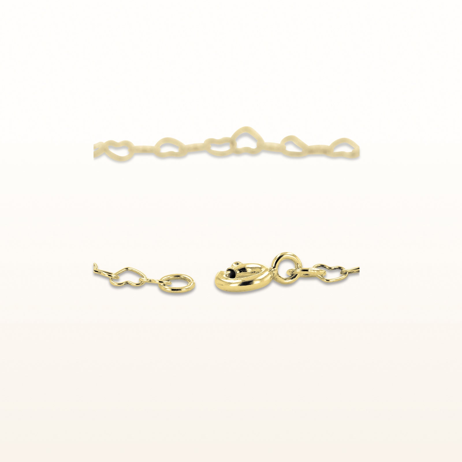 Petite Yellow Gold Plated 925 Sterling Silver Mini Heart Link Bracelet